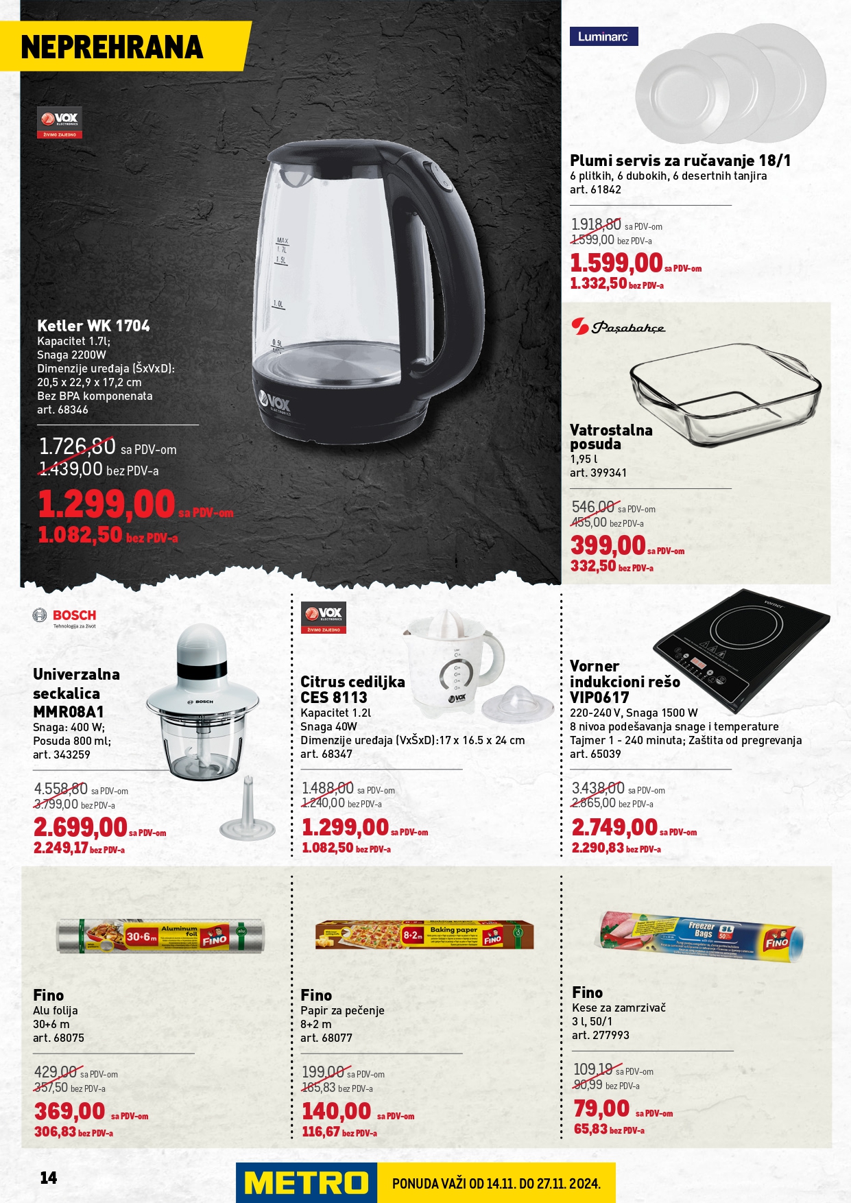 Metro katalog PREHRANA/NEPREHRANA 14-27.11.2024.