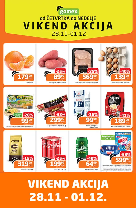Gomex VIKEND AKCIJA 28.11-1.12.2024.