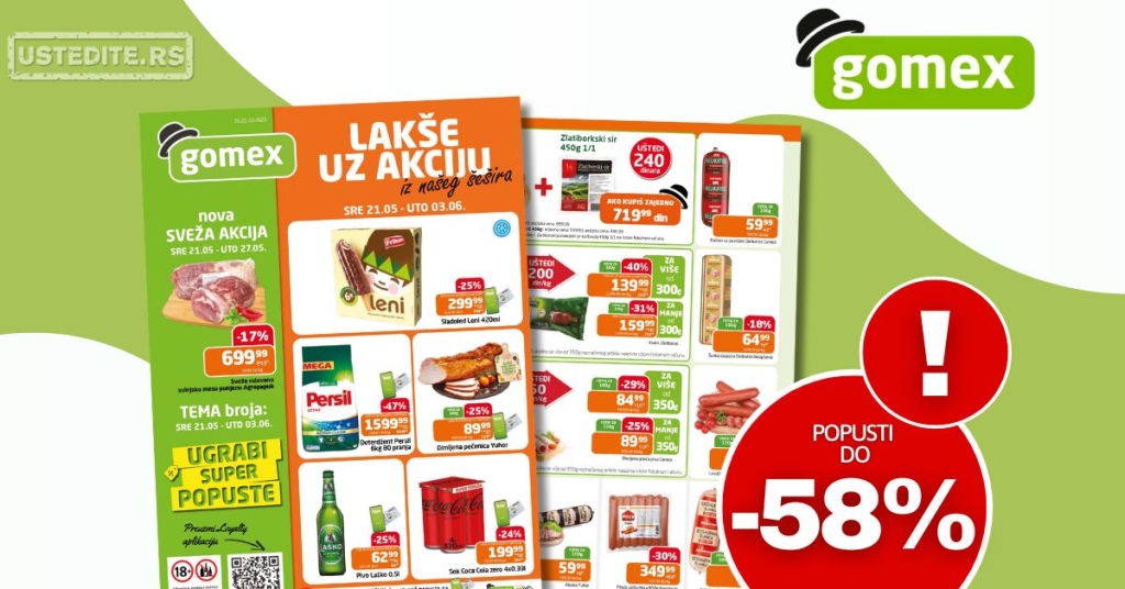 Gomex katalog AKCIJE IZ ŠEŠIRA 21.5-3.6.2025.