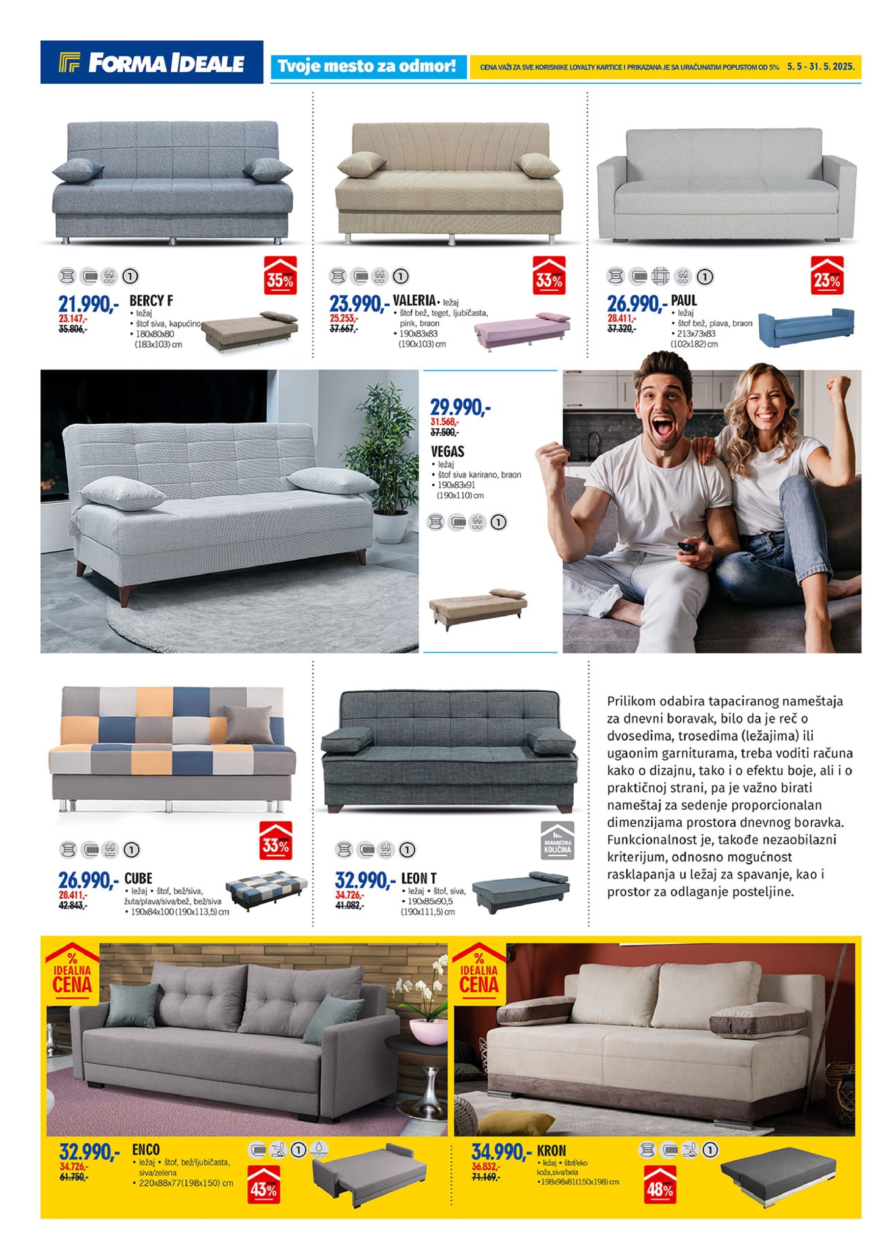 Forma Ideale katalog TAPACIRANI NAMEŠTAJ 5-31.5.2025.