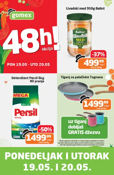 Gomex PONEDELJAK I UTORAK 19-20.5.2025.
