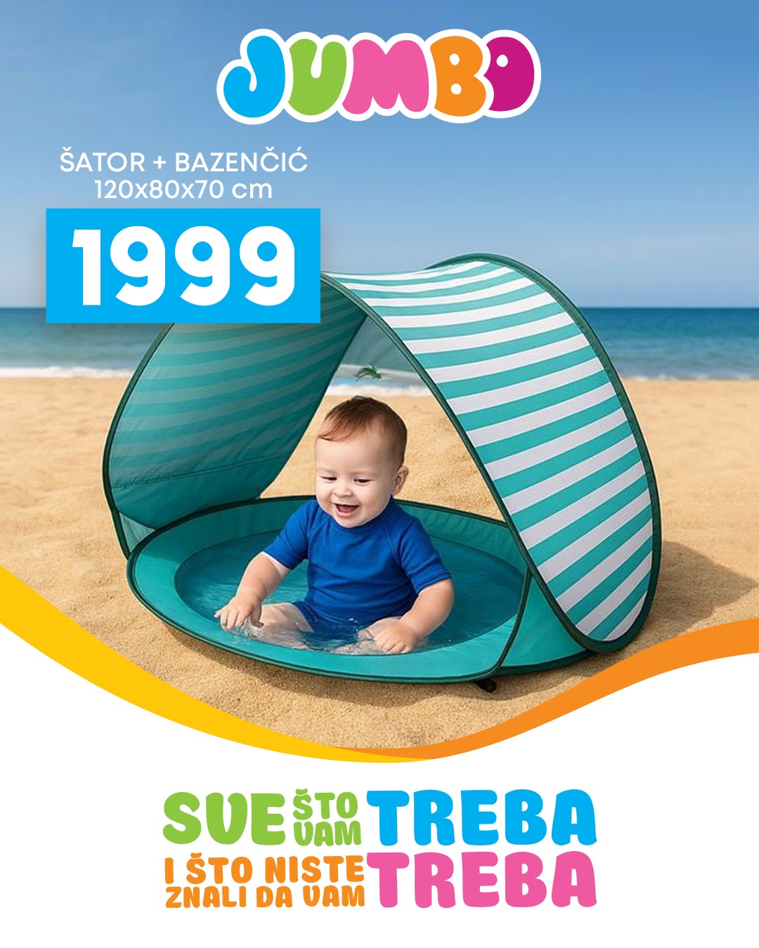 Jumbo SKLOPIVI ŠATOR jun 2025.