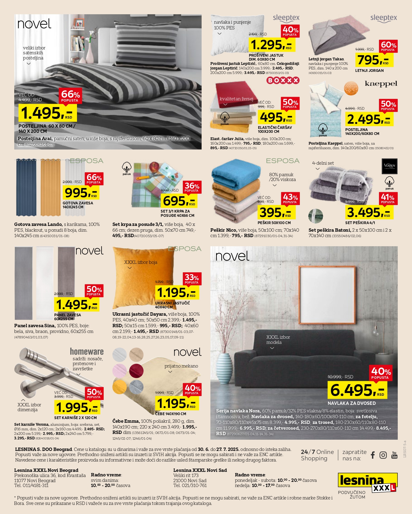 Lesnina XXXL katalog RASPRODAJA 30.6-27.7.2025.