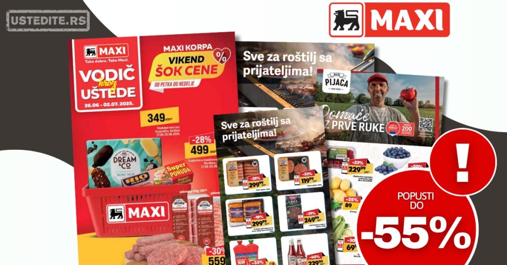 Mega Maxi katalog VODIČ KROZ UŠTEDE 26.6-2.7.2025.