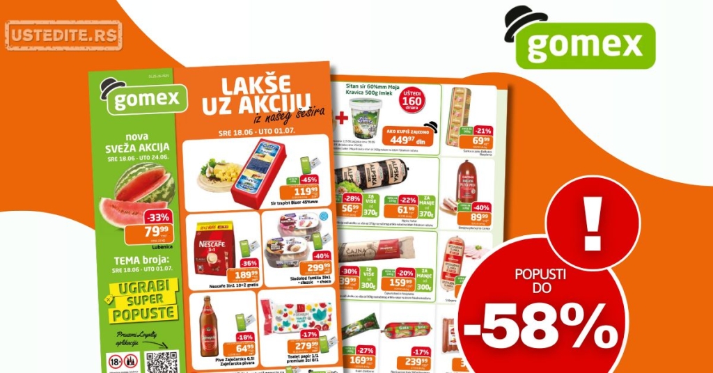 Gomex katalog AKCIJE IZ ŠEŠIRA 18.6-1.7.2025.