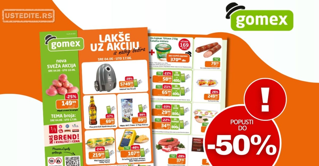Gomex katalog AKCIJE IZ ŠEŠIRA 4-17.6.2025.