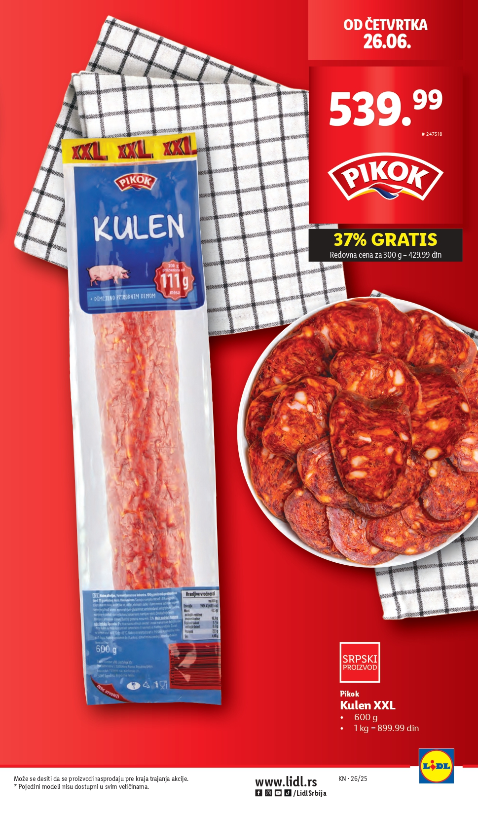 Lidl katalog PREHRANA 26.6-2.7.2025.