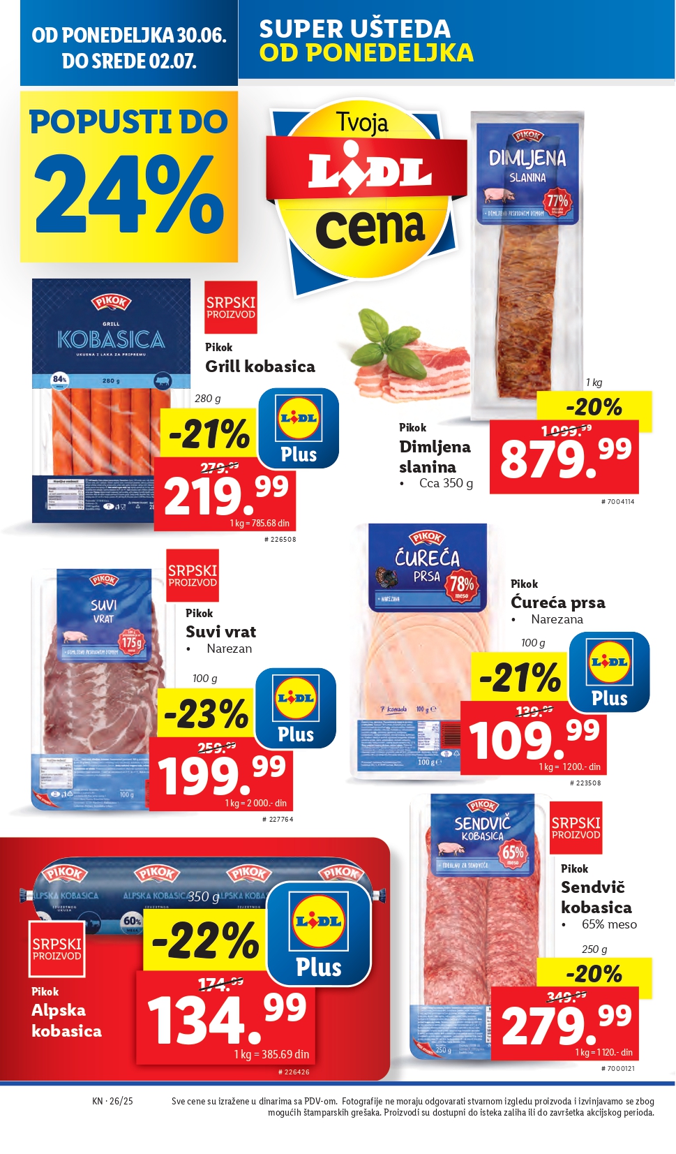 Lidl katalog PREHRANA 26.6-2.7.2025.