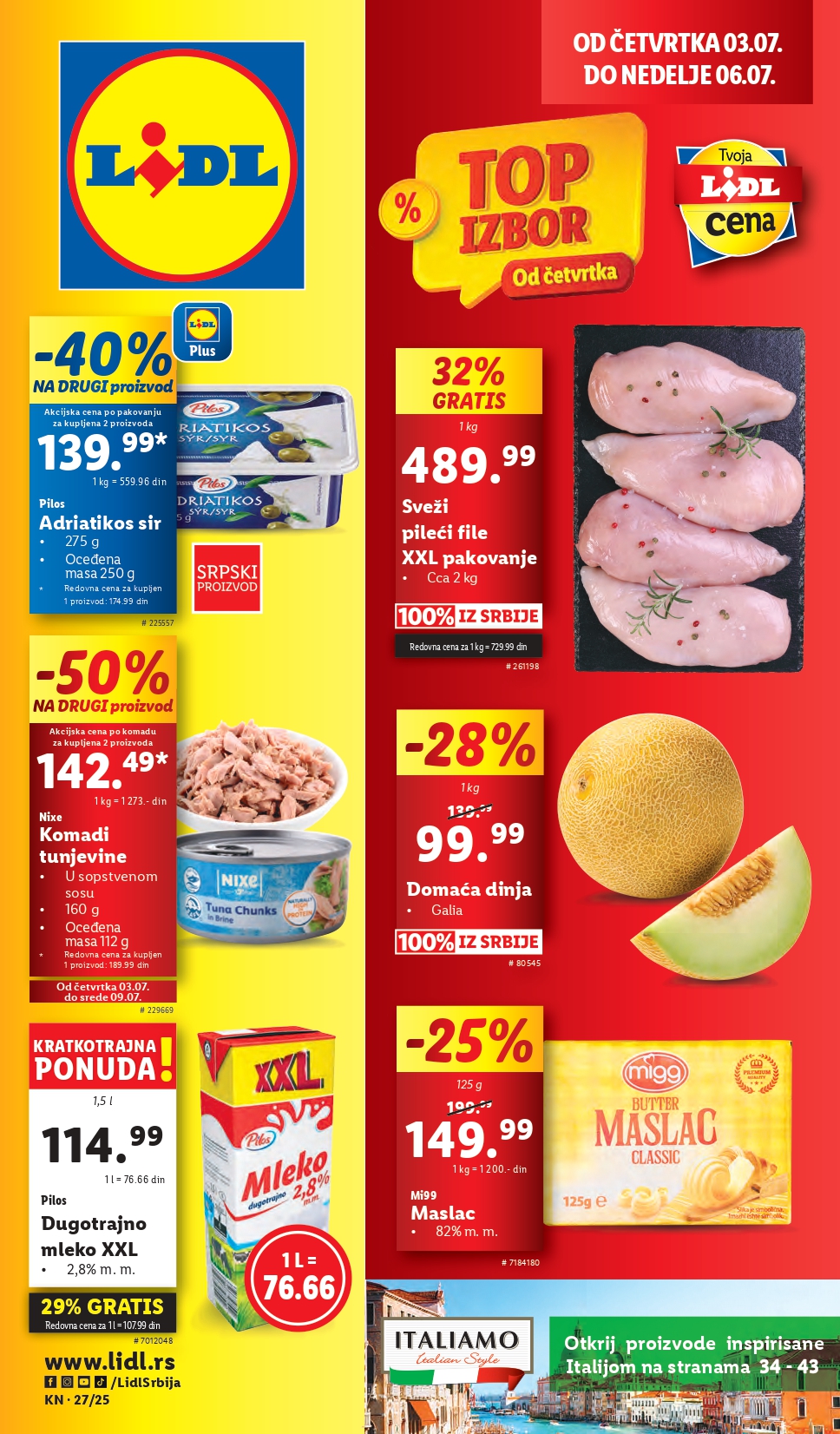 Lidl katalog PREHRANA 3-9.7.2025.