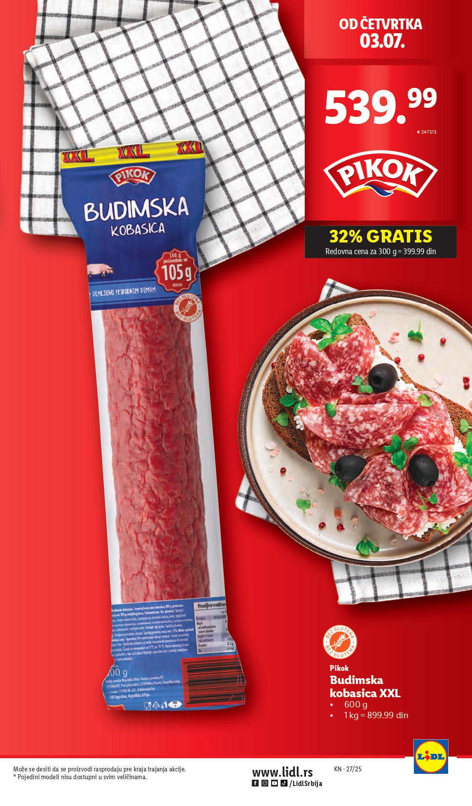 Lidl katalog PREHRANA 3-9.7.2025.