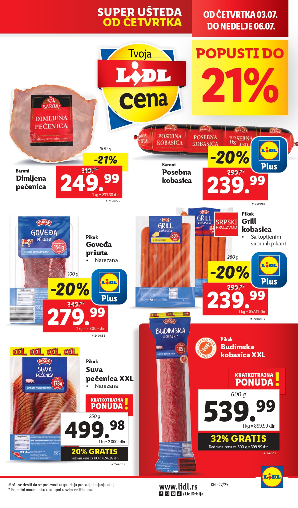 Lidl katalog PREHRANA 3-9.7.2025.