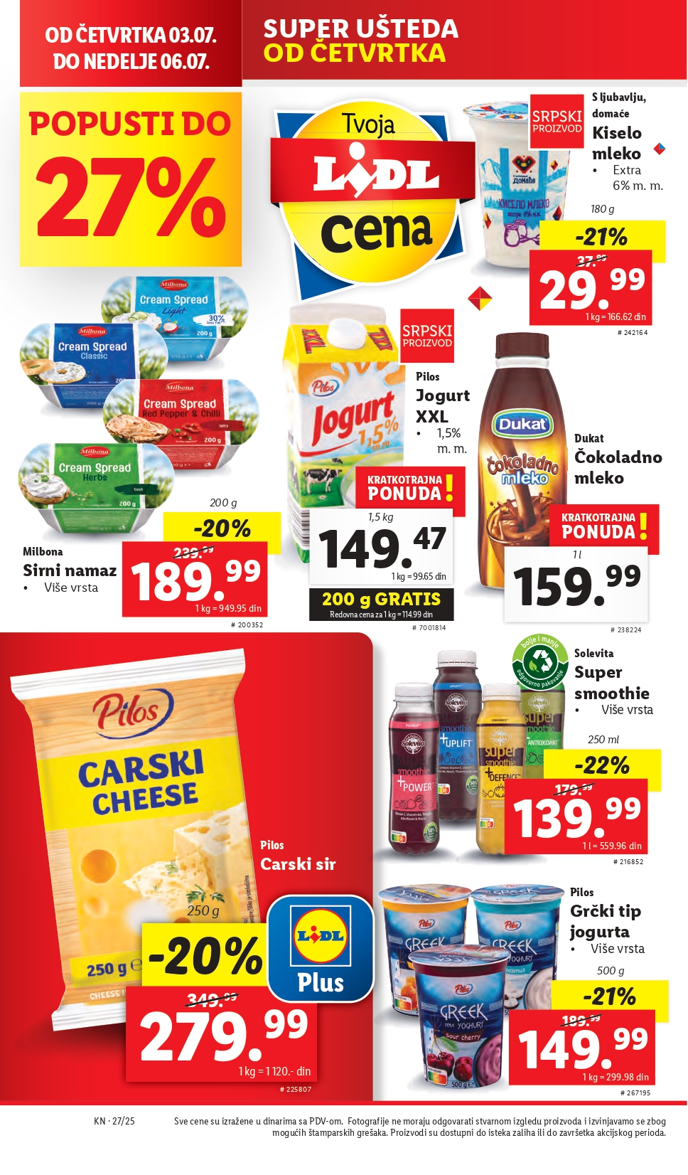 Lidl katalog PREHRANA 3-9.7.2025.