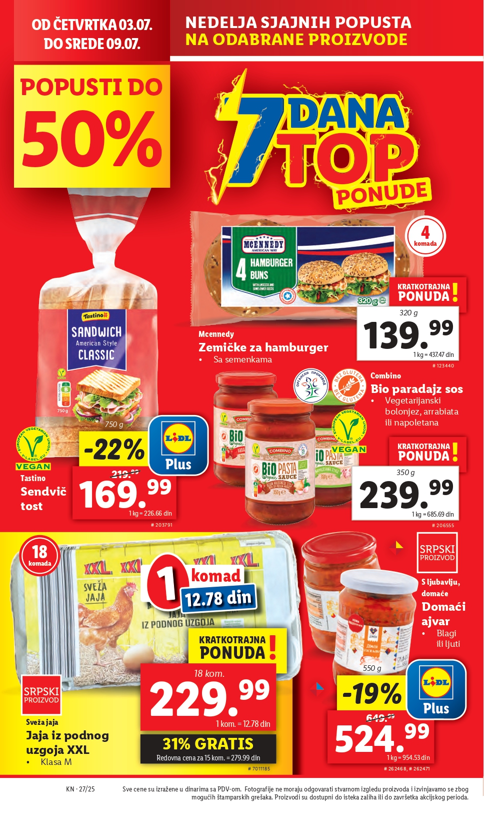 Lidl katalog PREHRANA 3-9.7.2025.