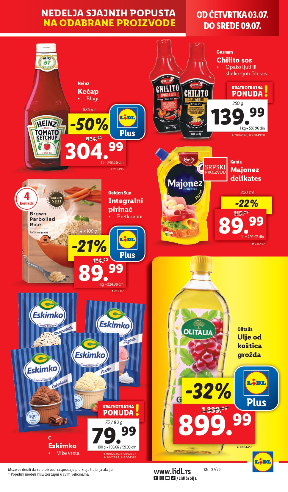 Lidl katalog PREHRANA 3-9.7.2025.