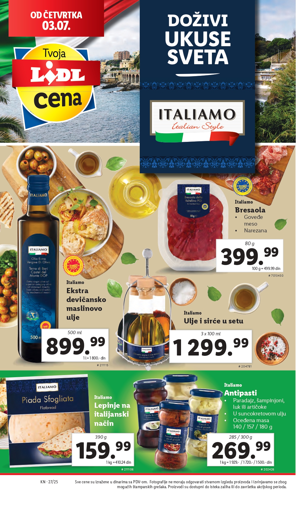 Lidl katalog PREHRANA 3-9.7.2025.