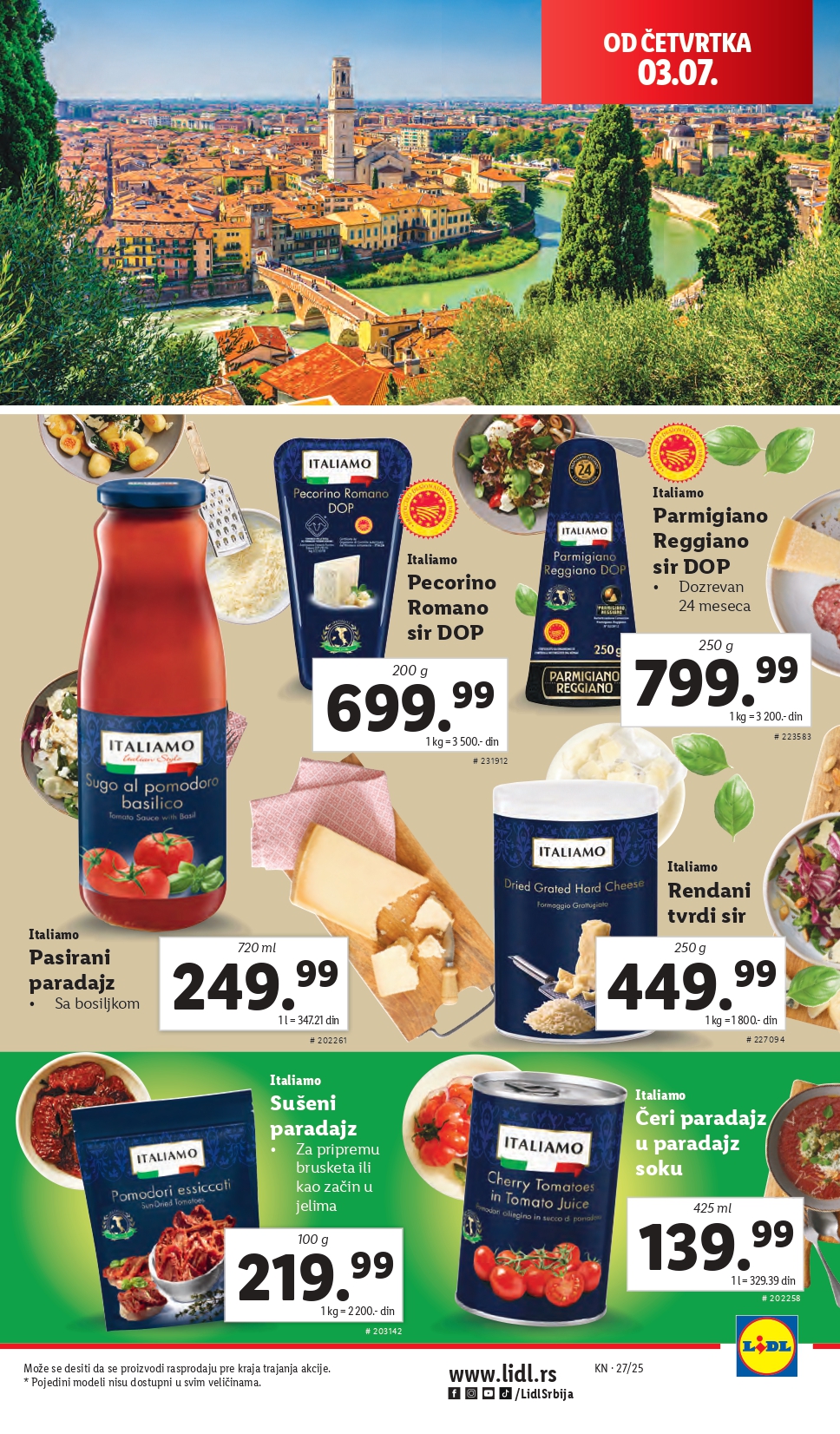 Lidl katalog PREHRANA 3-9.7.2025.