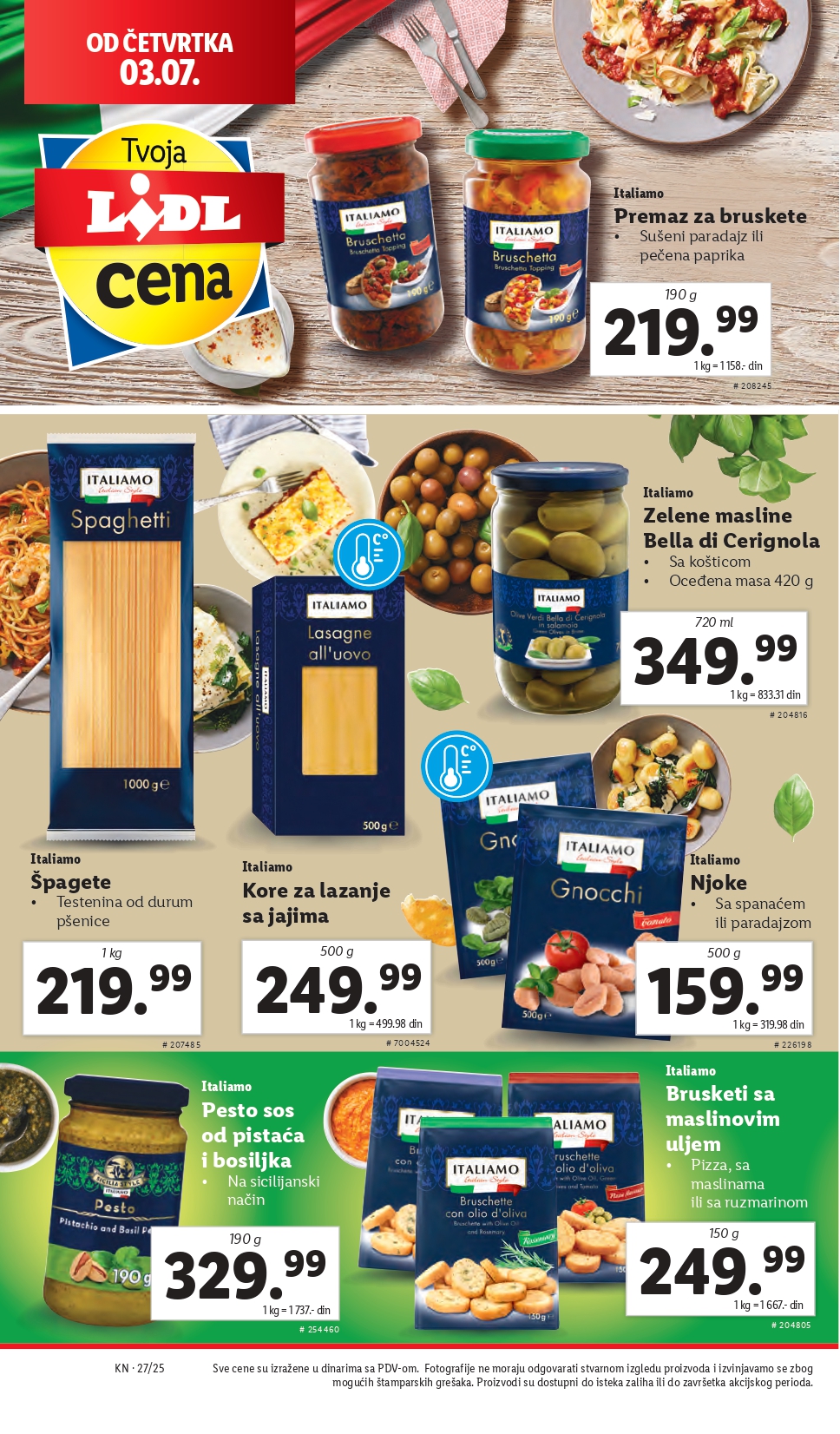 Lidl katalog PREHRANA 3-9.7.2025.
