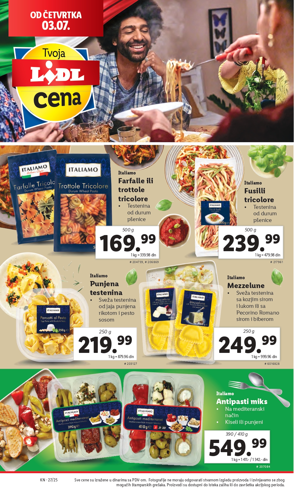 Lidl katalog PREHRANA 3-9.7.2025.