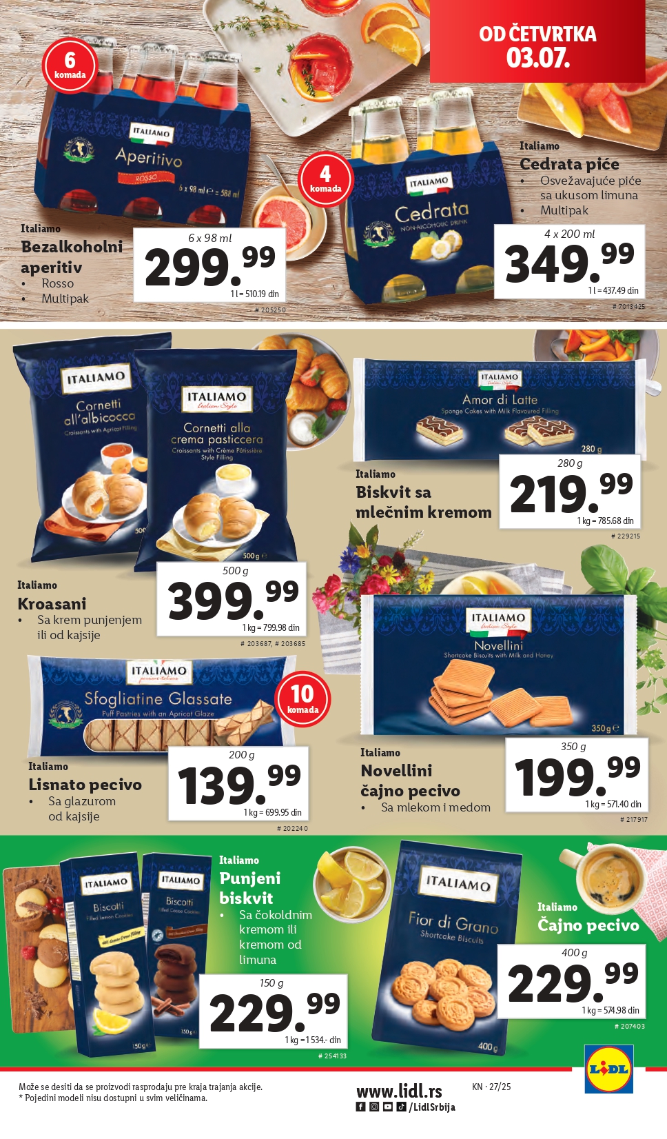 Lidl katalog PREHRANA 3-9.7.2025.