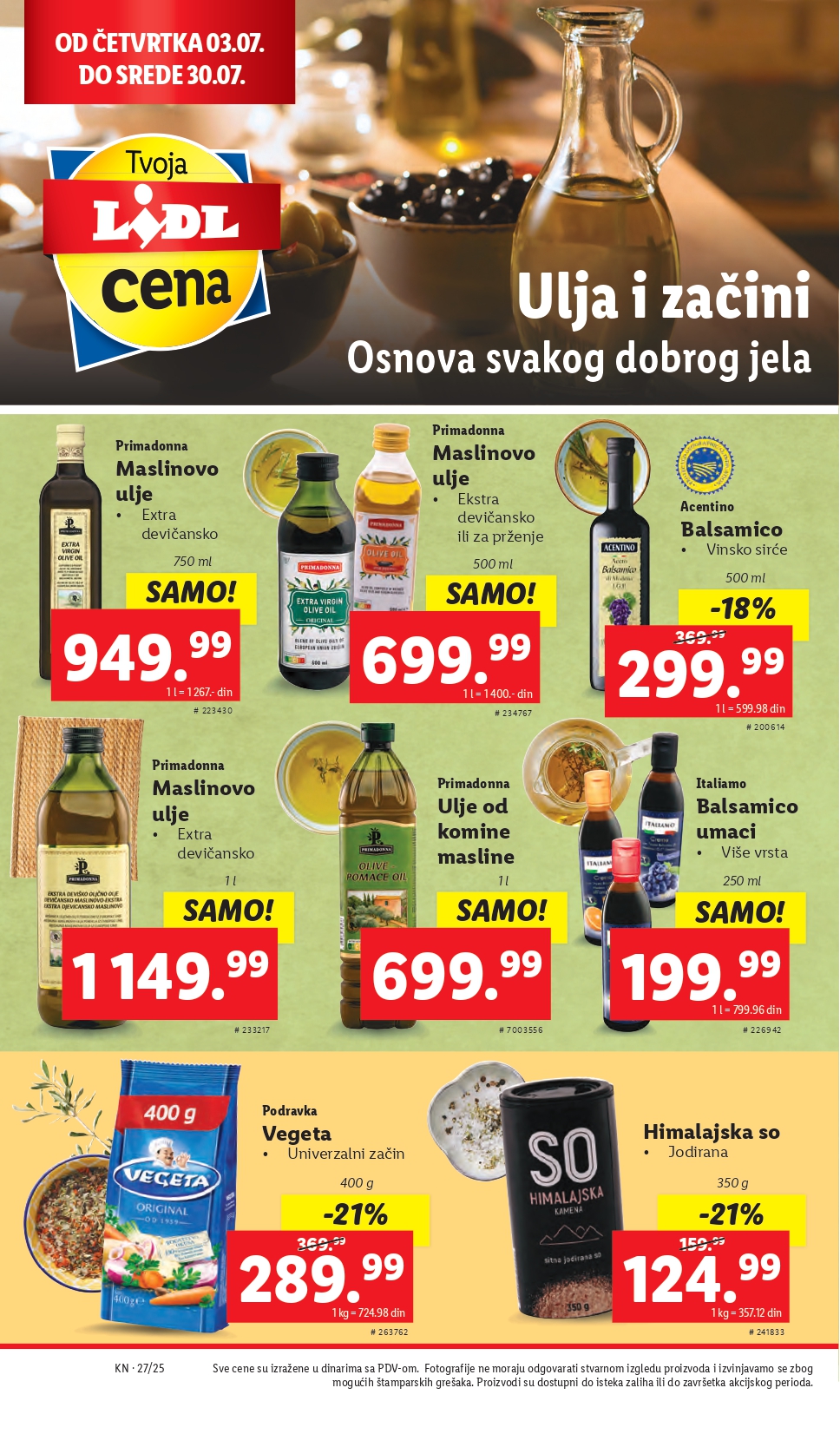 Lidl katalog PREHRANA 3-9.7.2025.