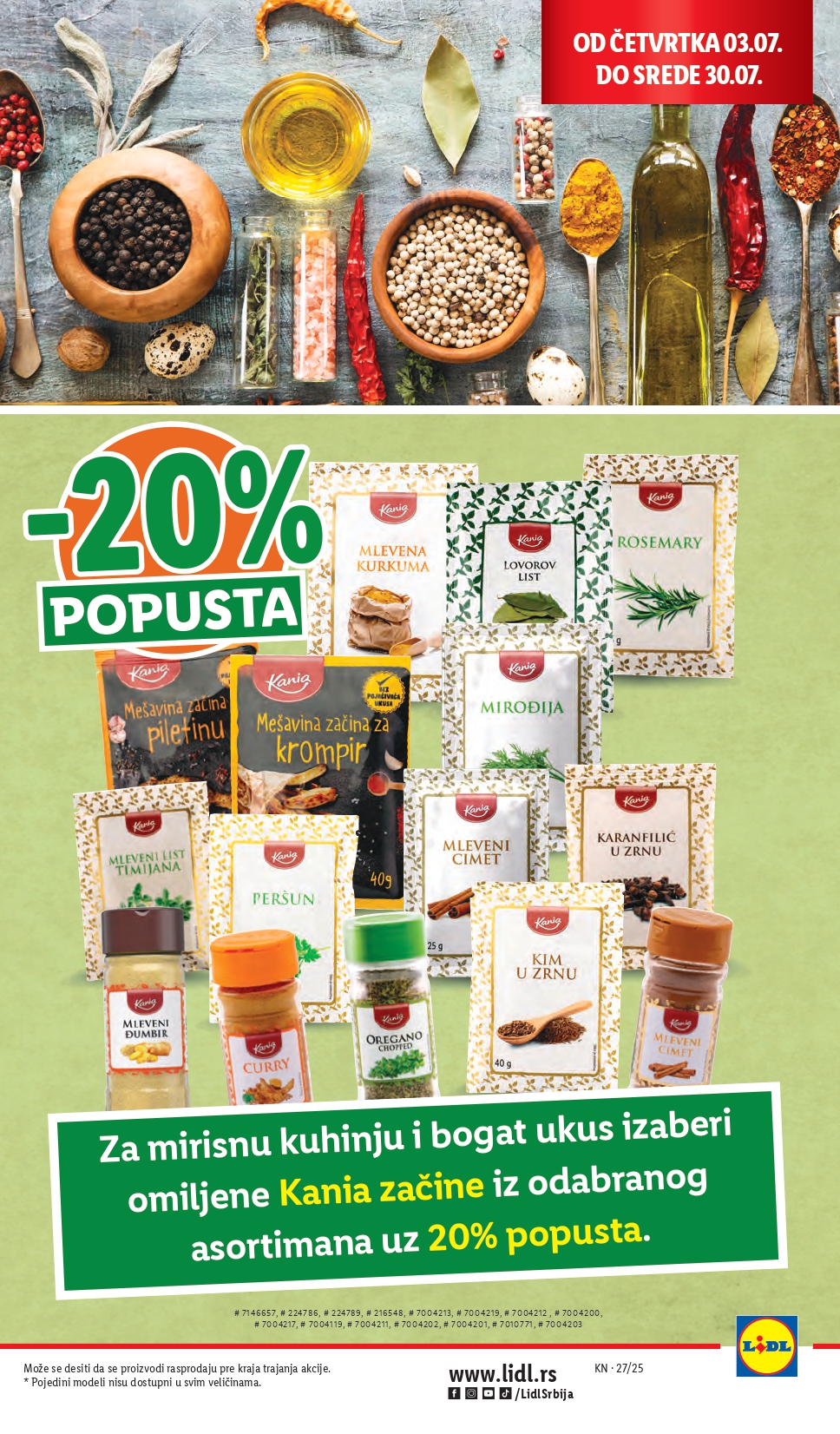 Lidl katalog PREHRANA 3-9.7.2025.