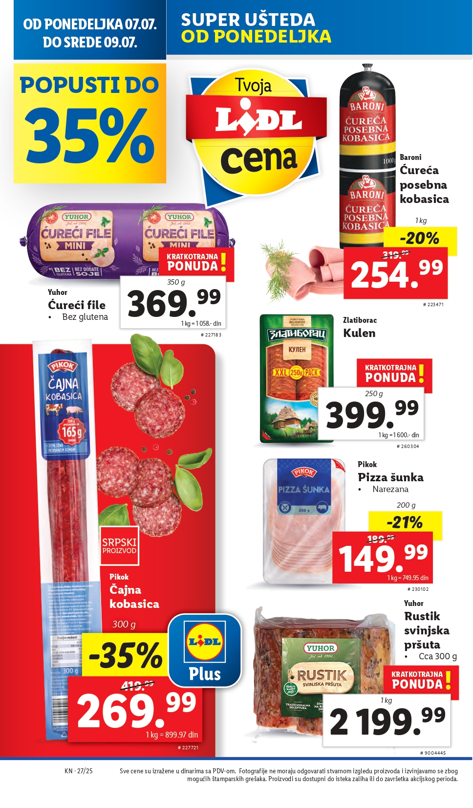 Lidl katalog PREHRANA 3-9.7.2025.