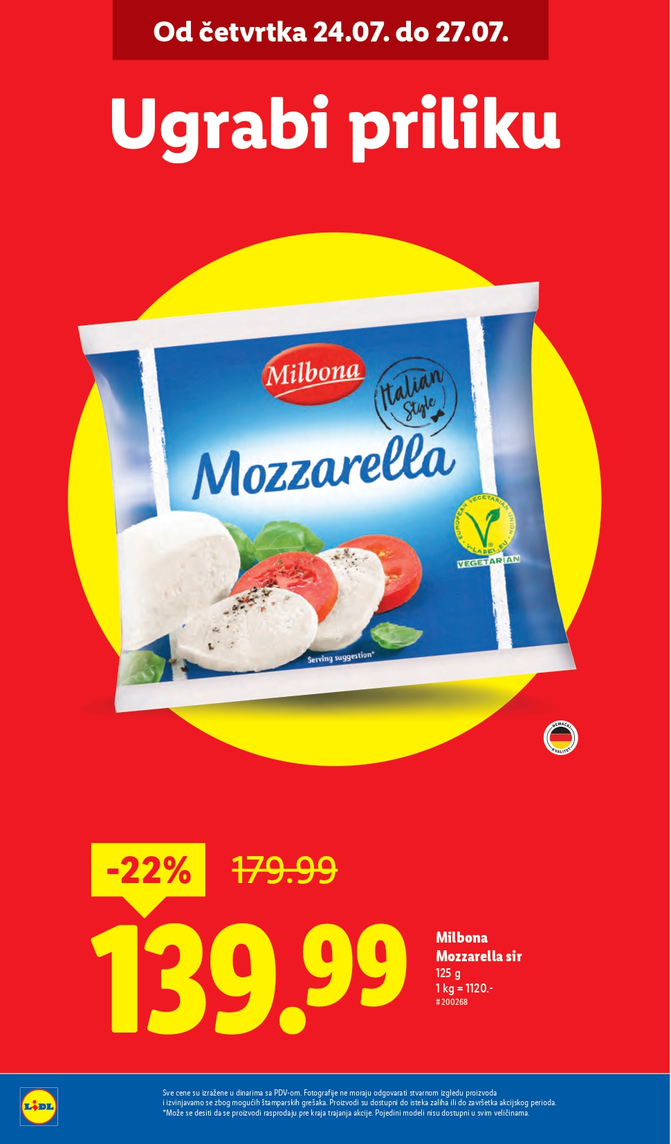 Lidl katalog PREHRANA 24-30.7.2025.
