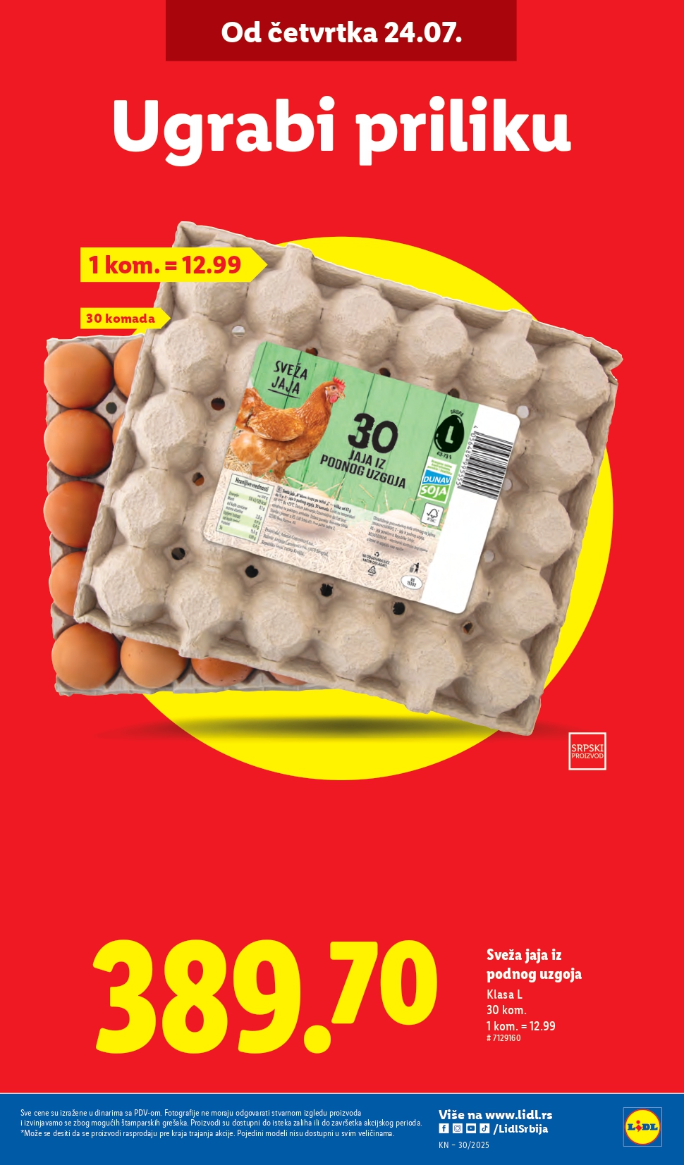 Lidl katalog PREHRANA 24-30.7.2025.