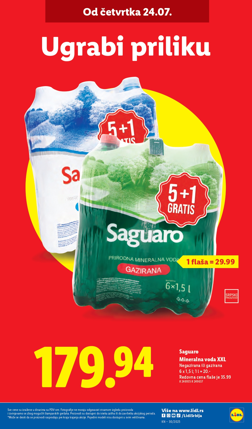Lidl katalog PREHRANA 24-30.7.2025.