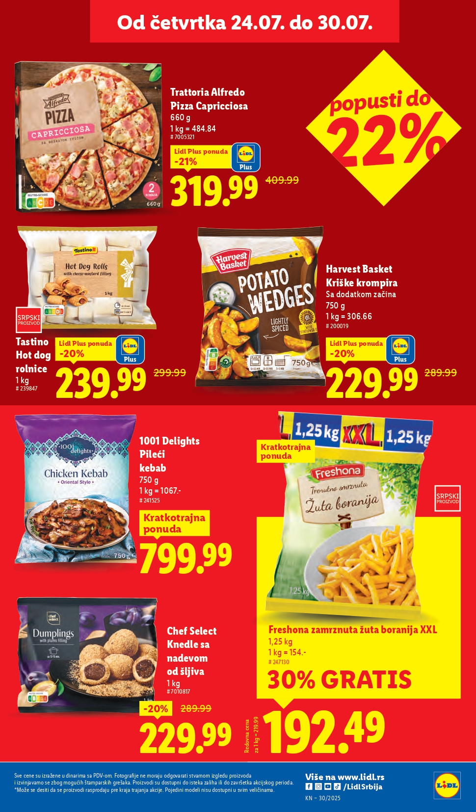 Lidl katalog PREHRANA 24-30.7.2025.