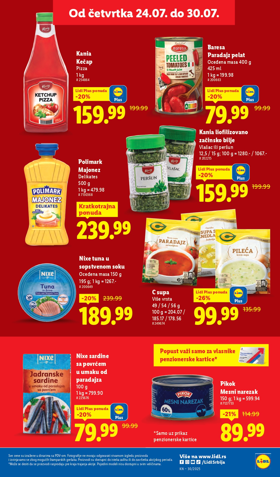 Lidl katalog PREHRANA 24-30.7.2025.