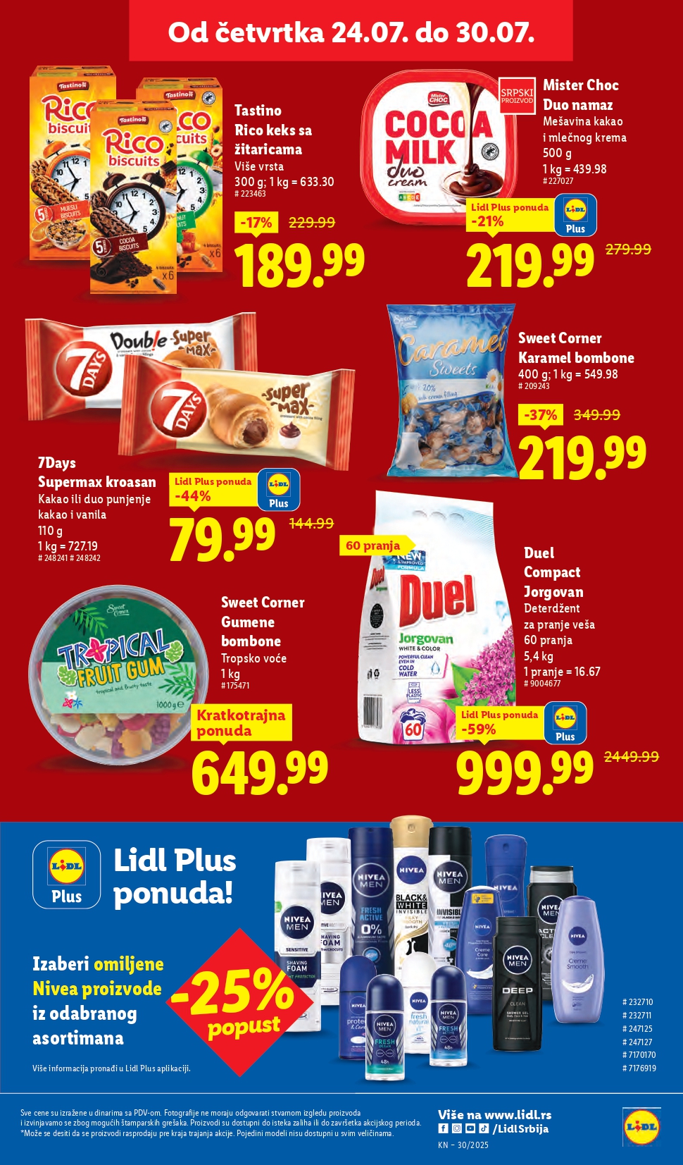 Lidl katalog PREHRANA 24-30.7.2025.