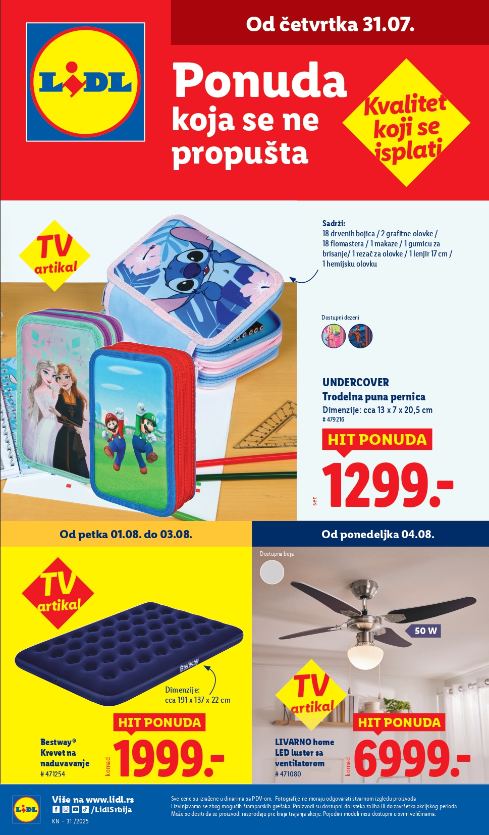 Lidl katalog NEPREHRANA 31.7-6.8.2025.