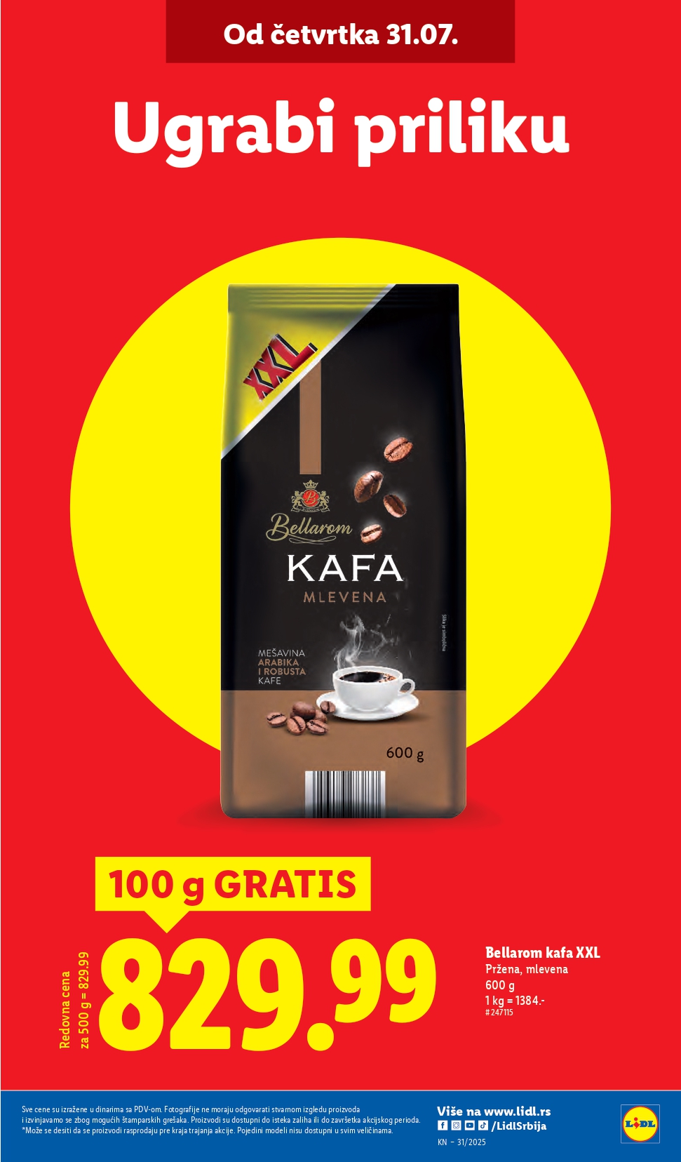 Lidl katalog PREHRANA 31.7-6.8.2025.