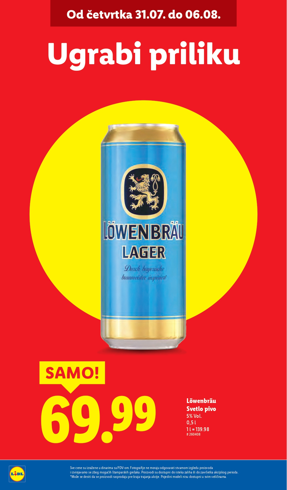 Lidl katalog PREHRANA 31.7-6.8.2025.