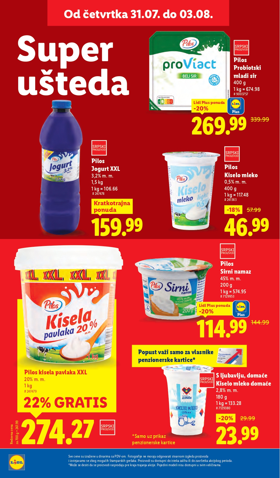 Lidl katalog PREHRANA 31.7-6.8.2025.