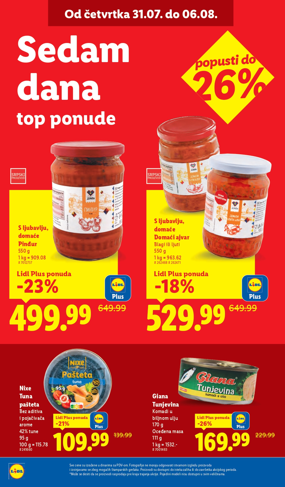 Lidl katalog PREHRANA 31.7-6.8.2025.