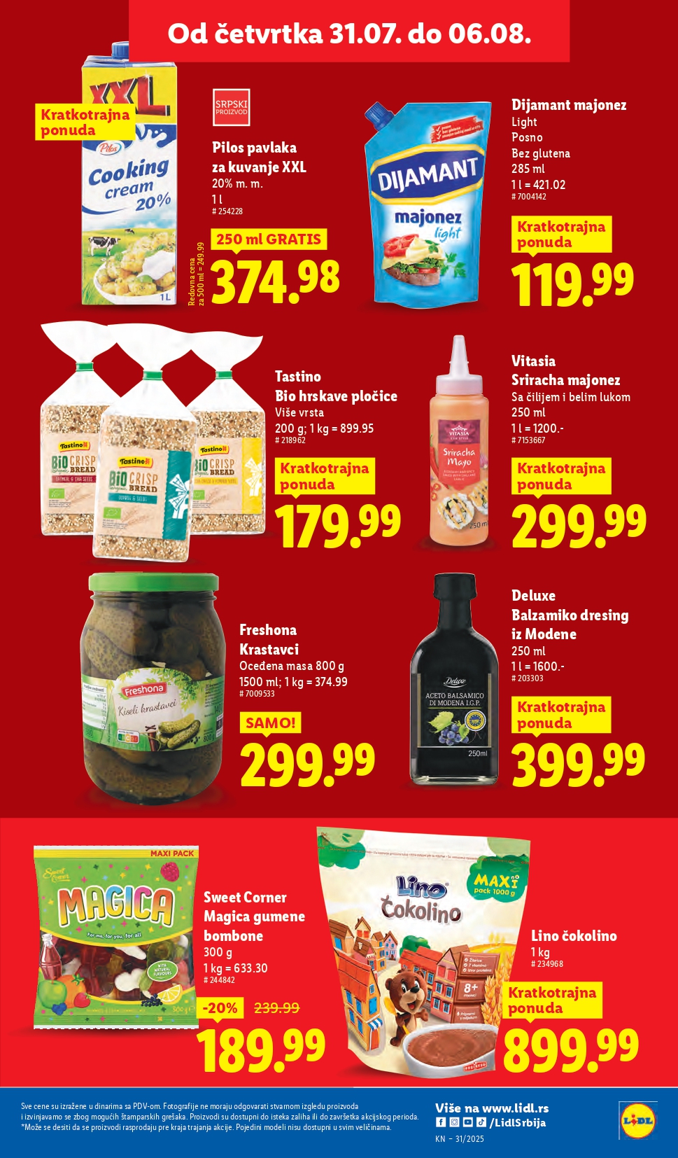 Lidl katalog PREHRANA 31.7-6.8.2025.