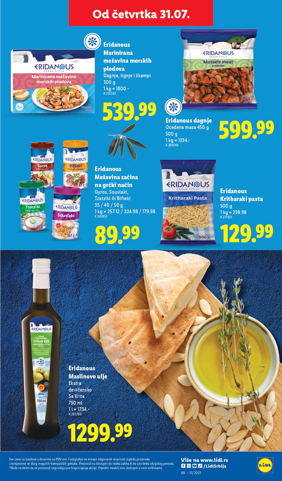 Lidl katalog PREHRANA 31.7-6.8.2025.