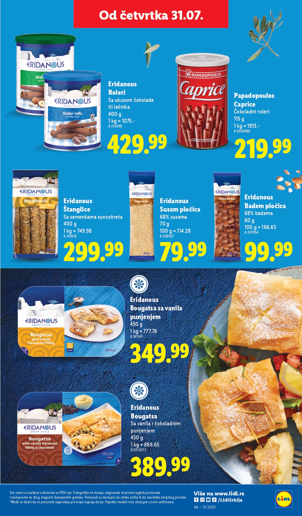 Lidl katalog PREHRANA 31.7-6.8.2025.