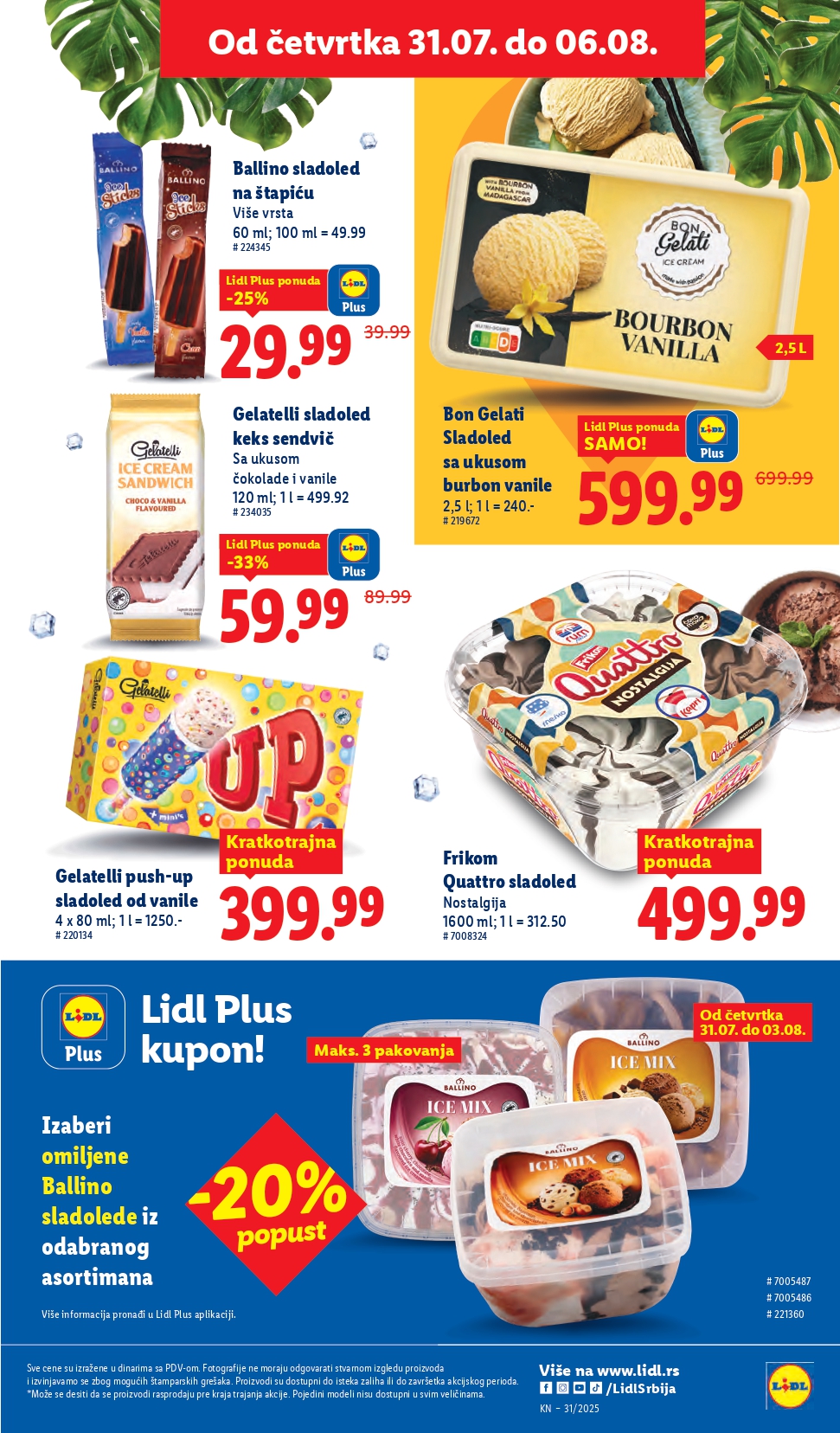 Lidl katalog PREHRANA 31.7-6.8.2025.