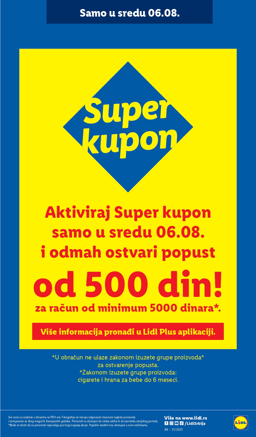 Lidl katalog PREHRANA 31.7-6.8.2025.