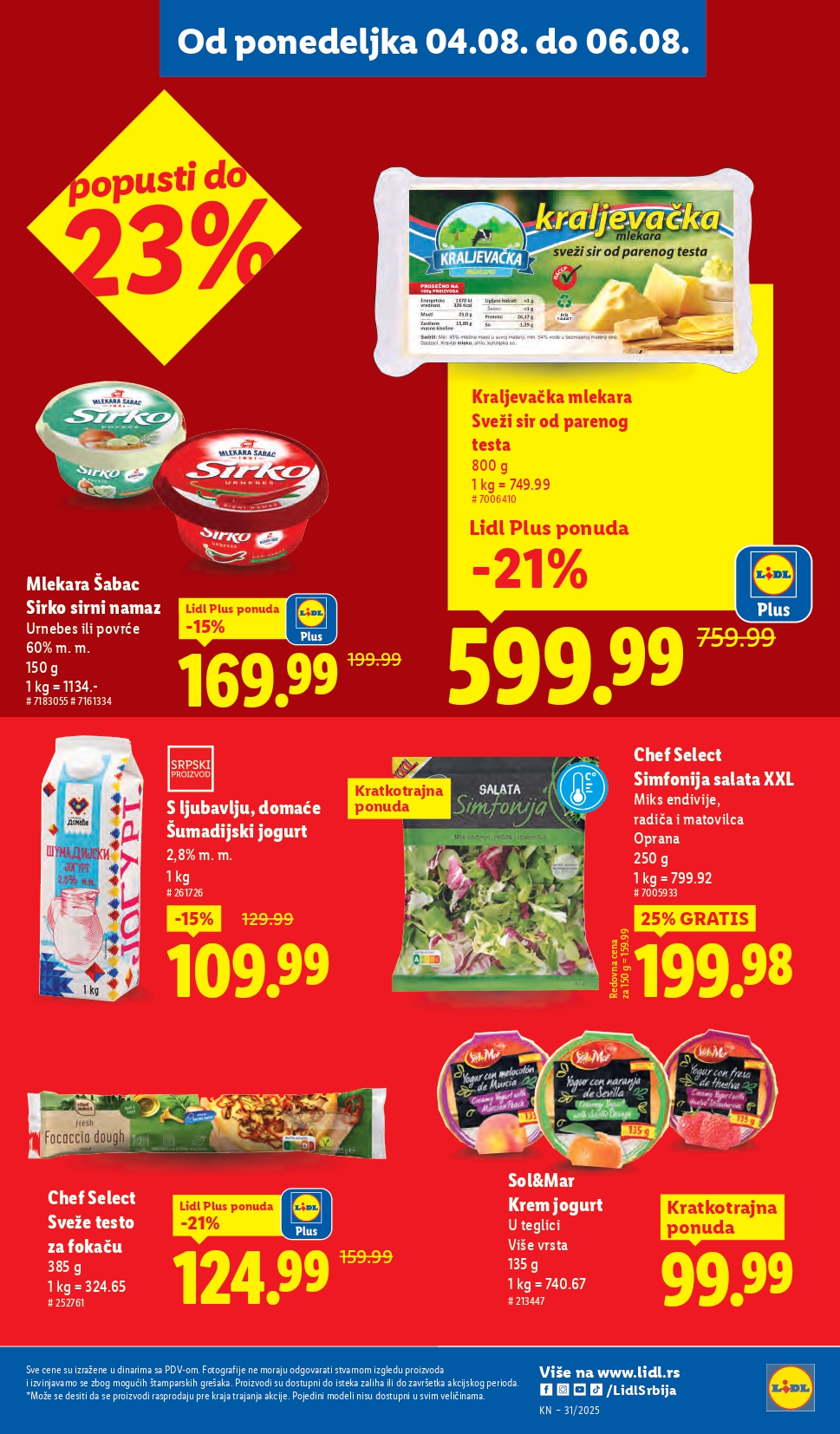 Lidl katalog PREHRANA 31.7-6.8.2025.