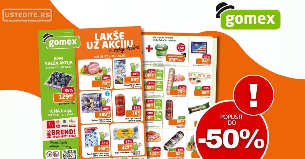 Gomex katalog AKCIJE IZ ŠEŠIRA 2-15.7.2025.
