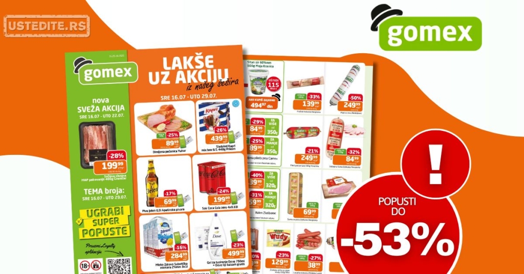 Gomex katalog AKCIJE IZ ŠEŠIRA 16-29.7.2025.