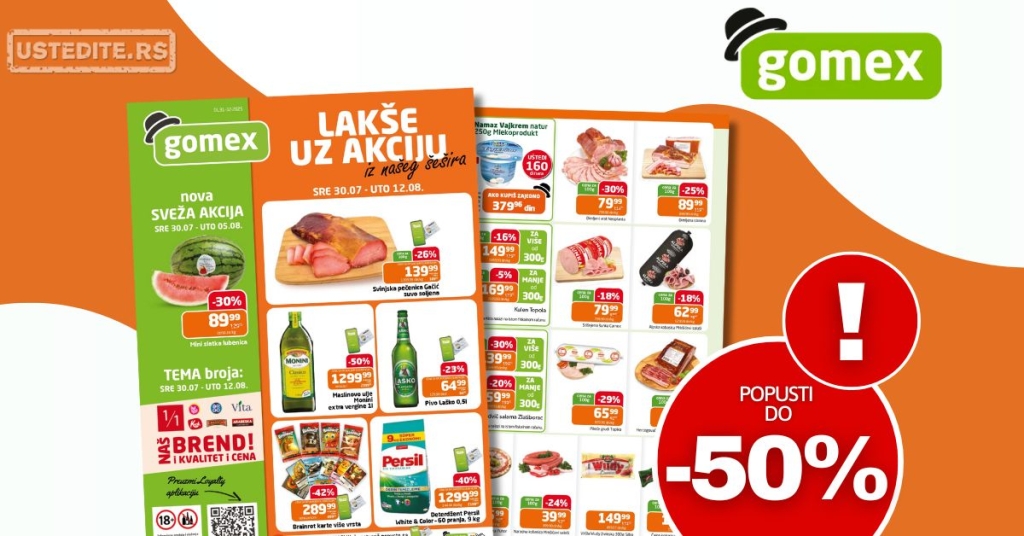 Gomex katalog AKCIJE IZ ŠEŠIRA 30.7-5.8.2025.