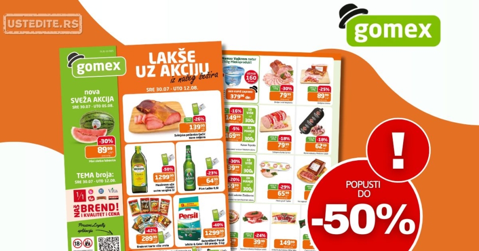 Gomex katalog AKCIJE IZ ŠEŠIRA 30.7-5.8.2025.