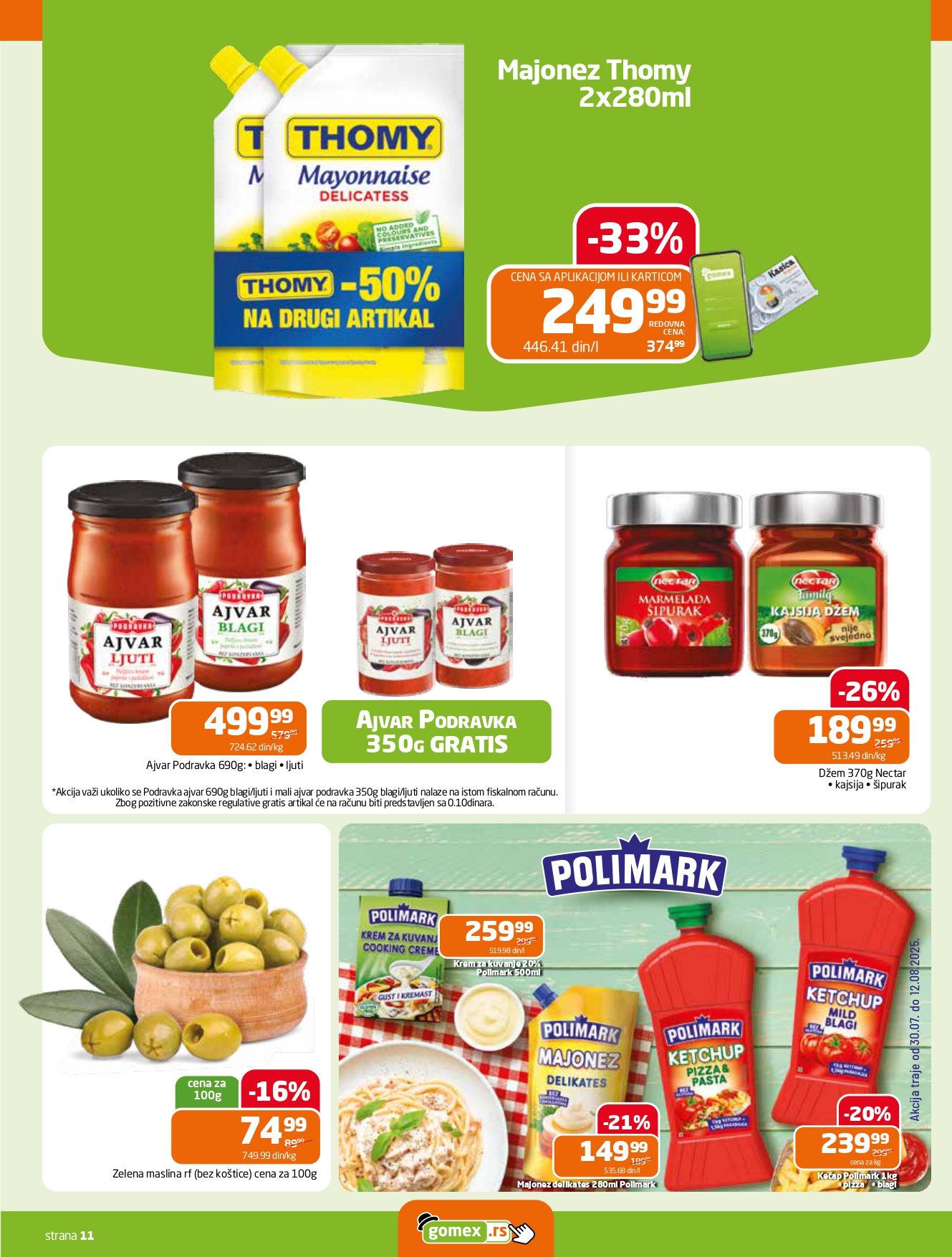 Gomex katalog AKCIJE IZ ŠEŠIRA 30.7-5.8.2025.