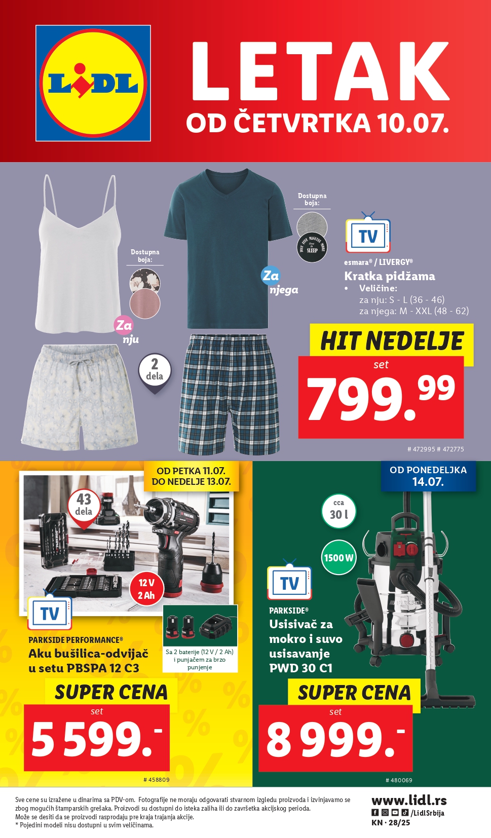 Lidl katalog NEPREHRANA 10-16.7.2025.