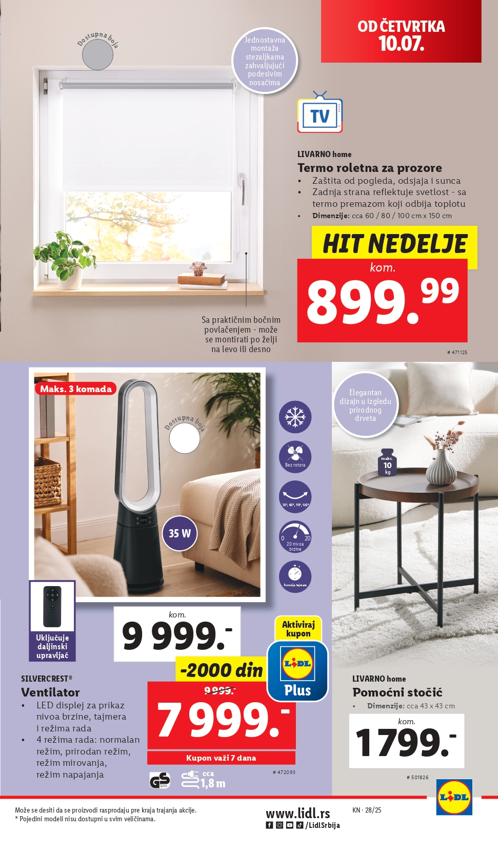 Lidl katalog NEPREHRANA 10-16.7.2025.